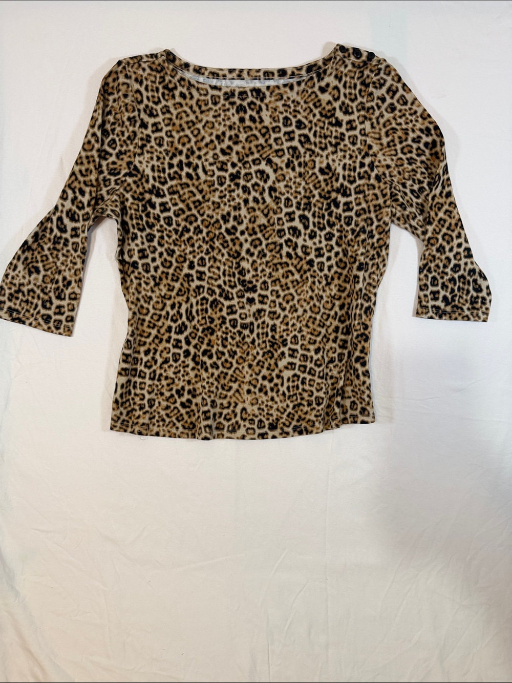 Charter Club Leopard Print Boatneck Top - Tan & Black